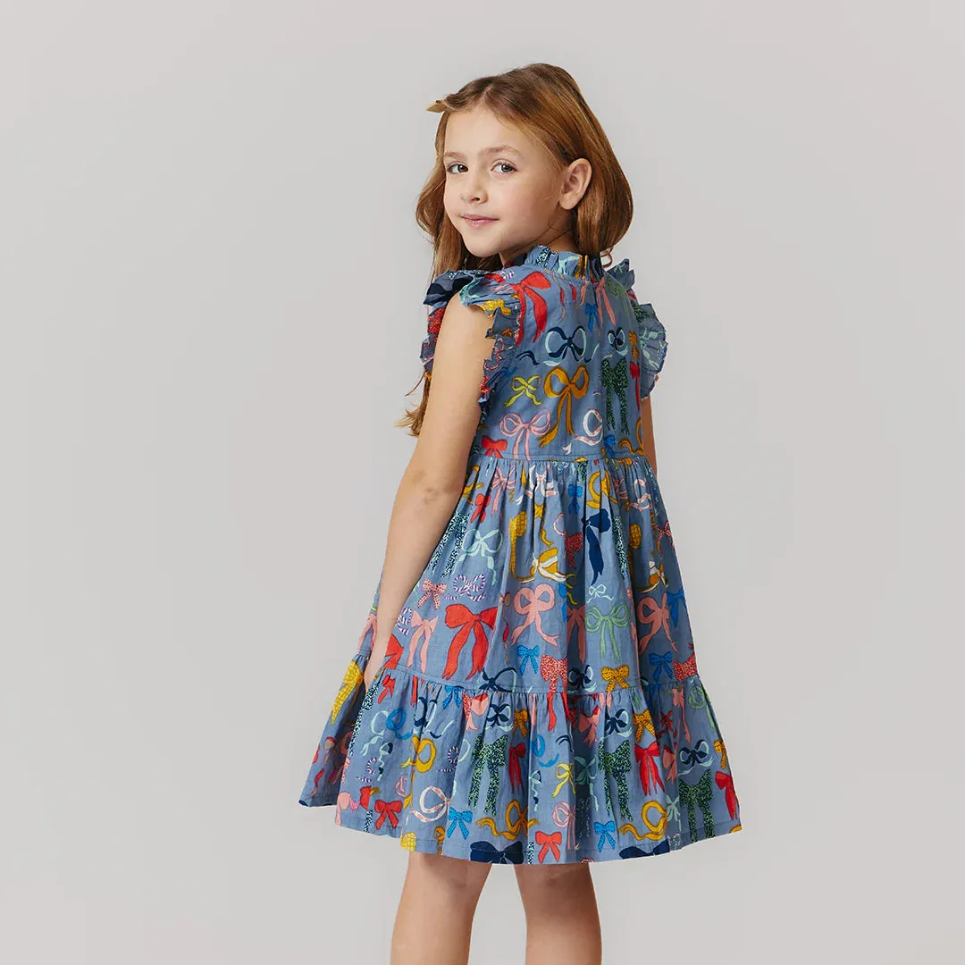 Mädchen Jennifer Kleid Schleifen auf Schleifen