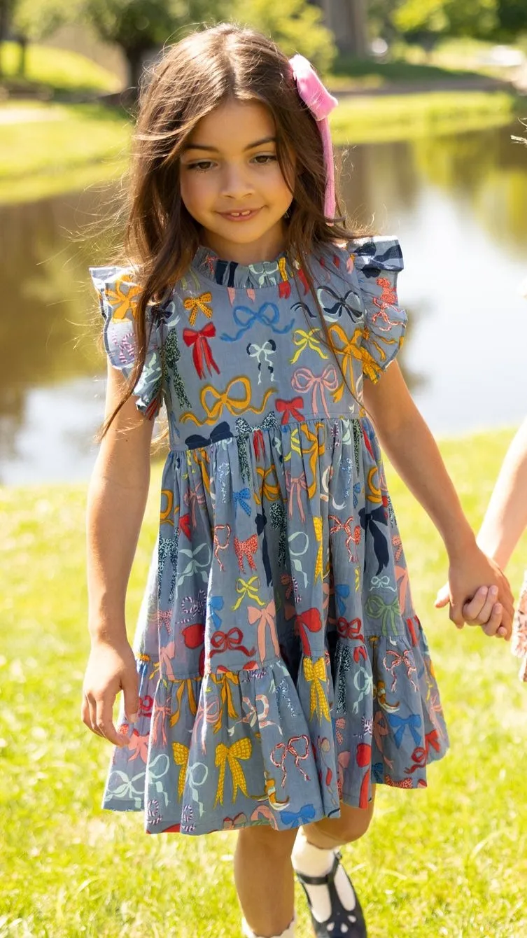 Mädchen Jennifer Kleid Schleifen auf Schleifen