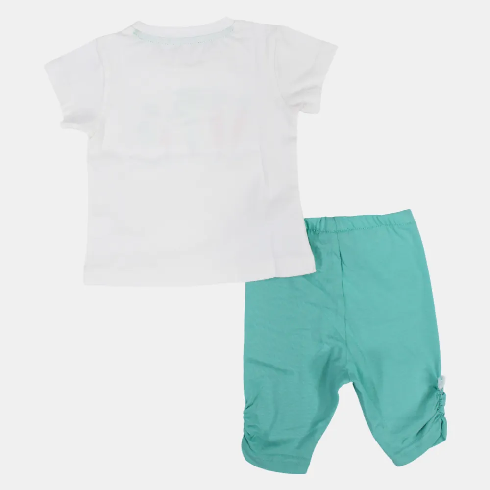 Mädchen Kurzarm-Baumwoll-2-teiliges Outfit-Set mit 