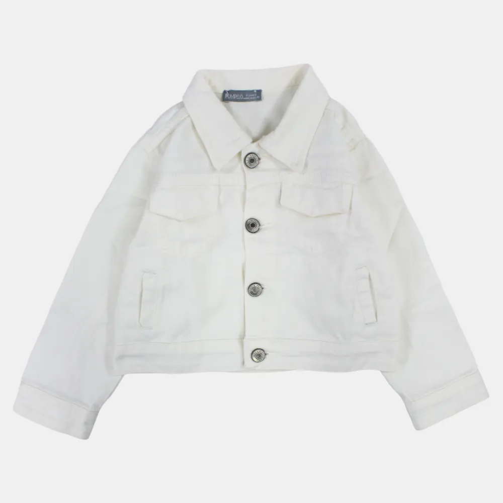 Mädchen Weiße Gabardine Jacke
