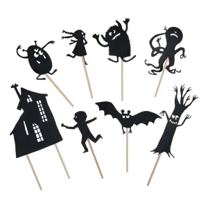 Leuchtende Grusel-Schattenspielfiguren