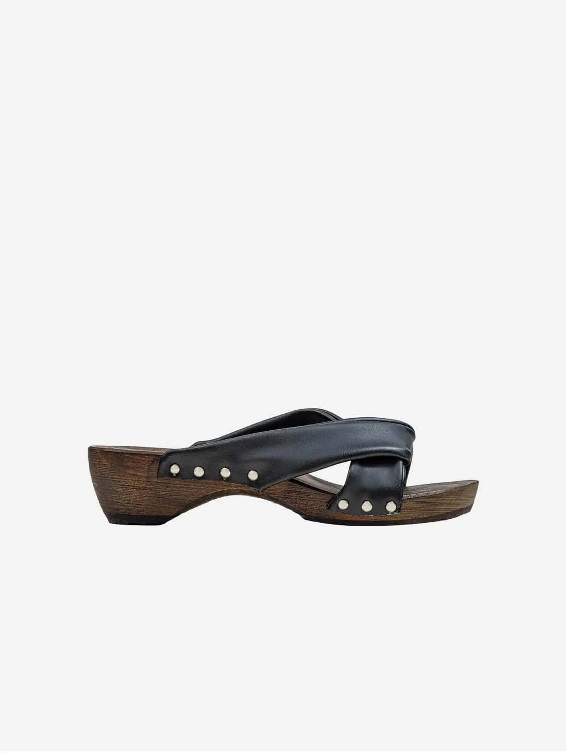 Vegane Holzschuhe aus Traubenleder | Schwarz