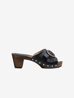 Vegane Holzschuhe aus Traubenleder | Schwarz
