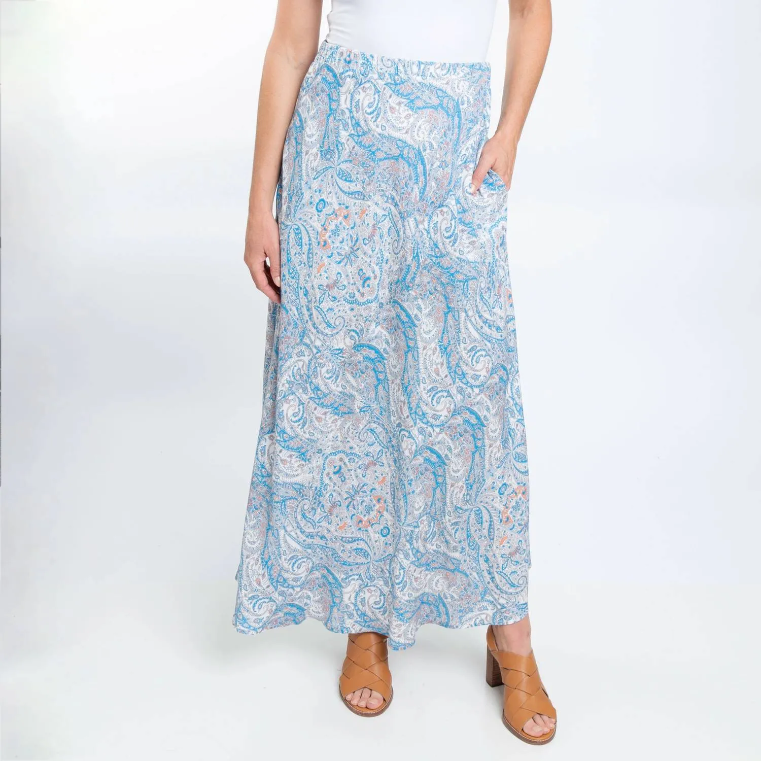 Halle Gemusterter Maxirock Mit Taschen In Daphne Paisley