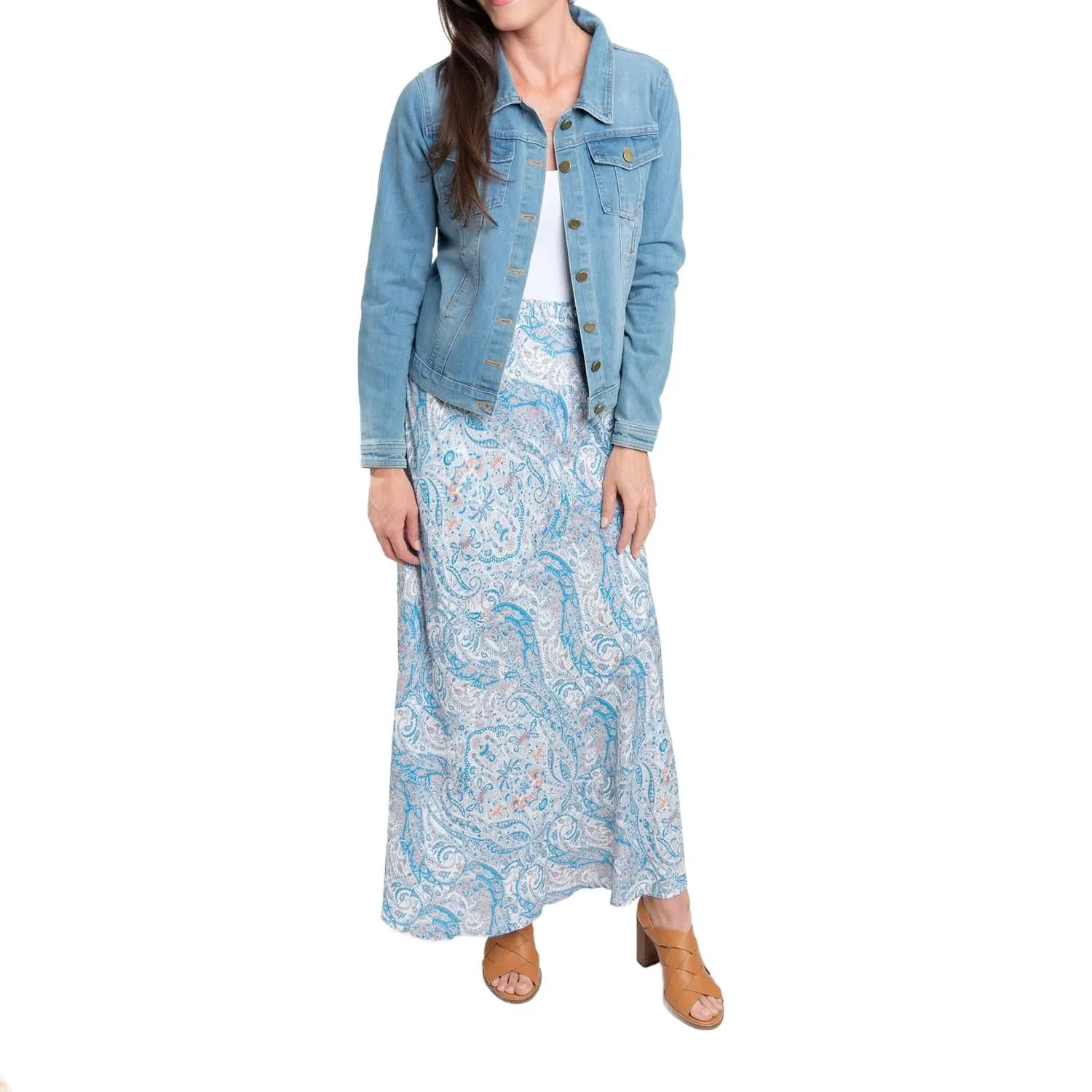 Halle Gemusterter Maxirock Mit Taschen In Daphne Paisley