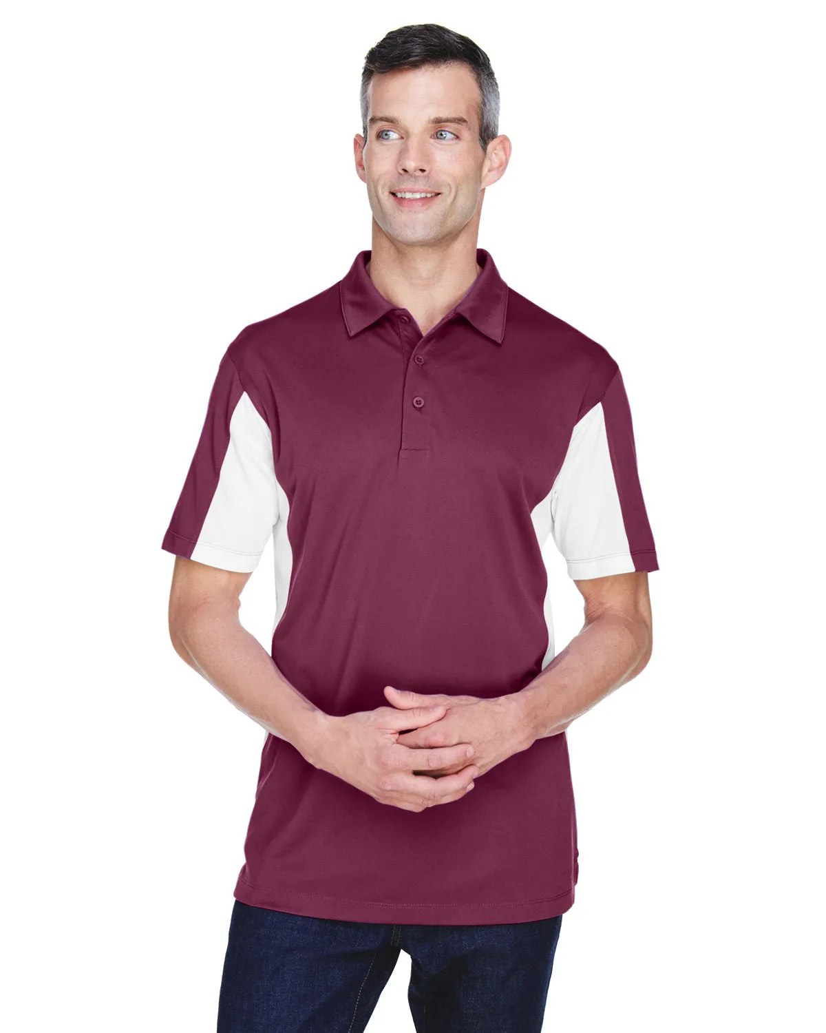 Harriton M355 Herren Polohemd mit Seitenstreifen aus Mikropiqué