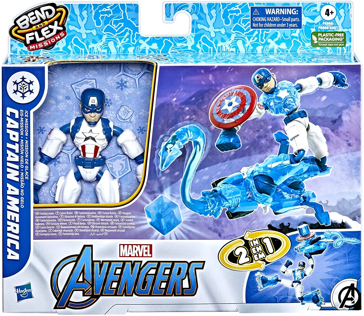Hasbro Spielzeug Hasbro Marvel Avengers Beuge- und Flex-Missionen Captain America Eis-Mission Figur