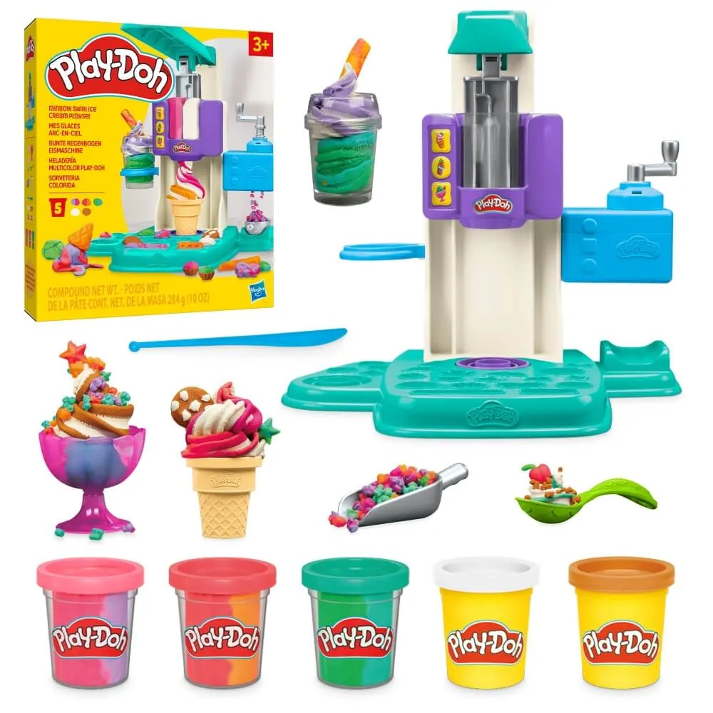Hasbro Toys Play-Doh Regenbogen-Schwirl-Eiscreme-Spielset