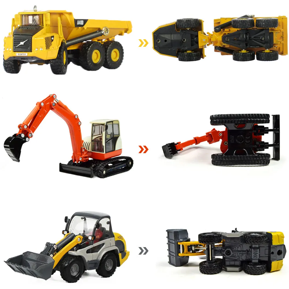 Robustes Baustellen-Spielset Metall-Traktor-Spielzeug