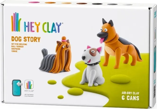 Hey Clay Dog Story Yorkie, Bull Terrier und Schäferhund