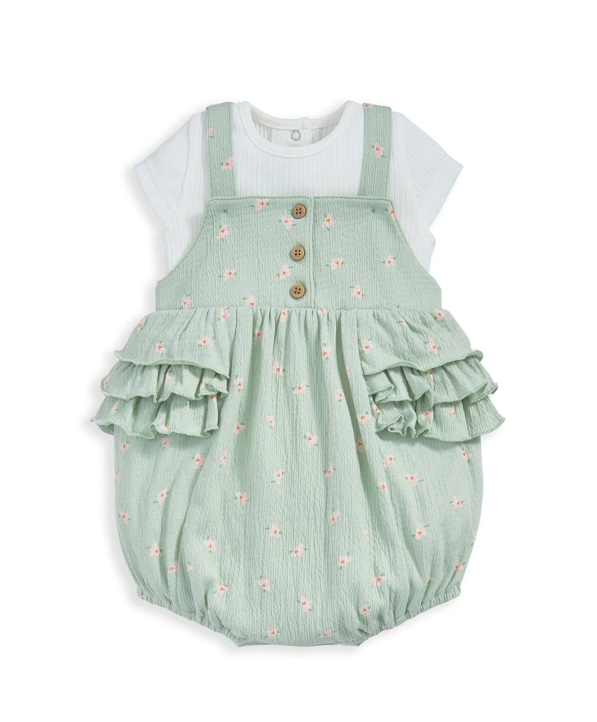 Hibiscus Kurzarm-Bodysuit & Overall-Outfit-Set Babykids Mamas & Papas