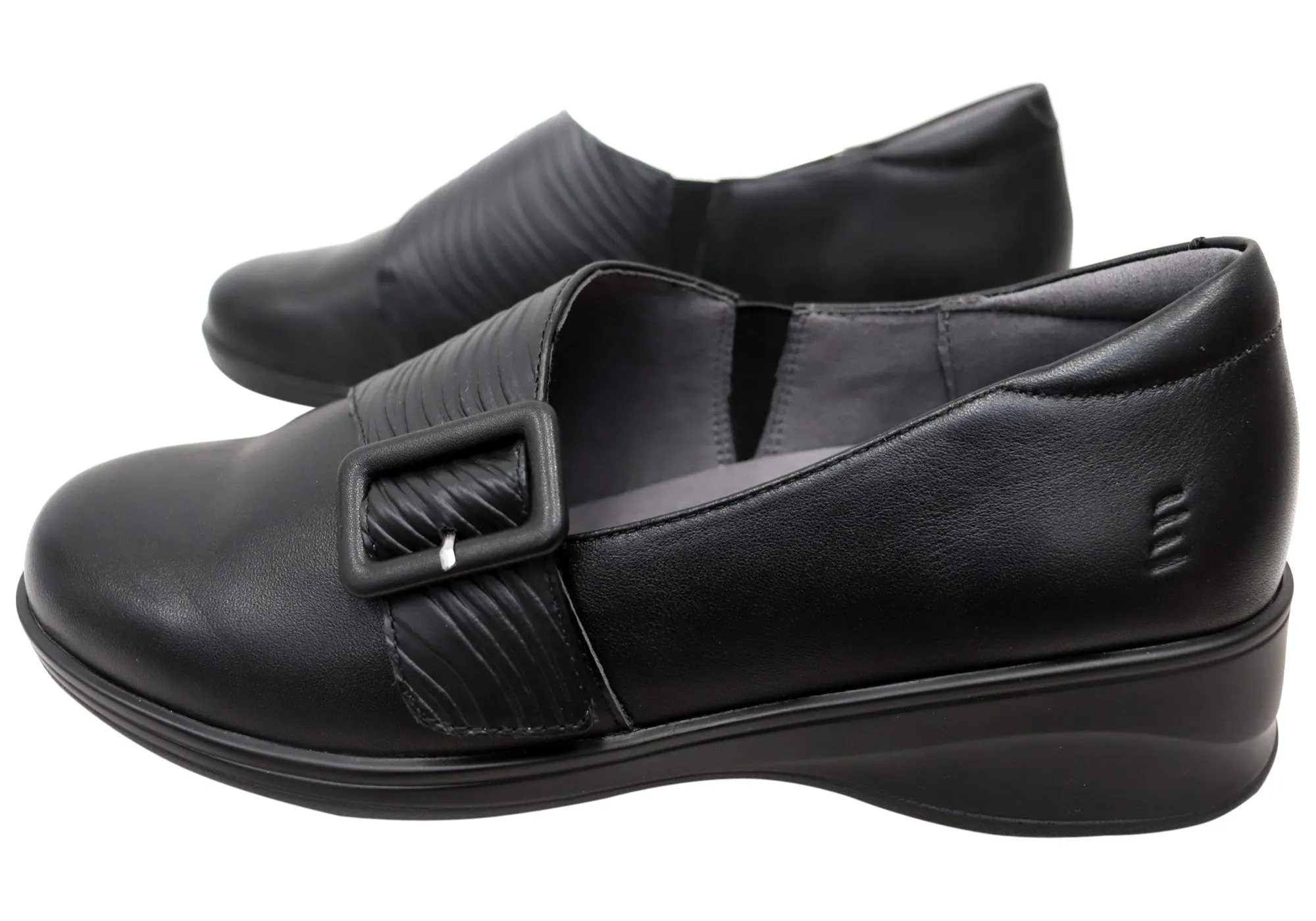 Homyped Scope Schnalle Damen Bequeme Lederschuhe Homyped Schuhe