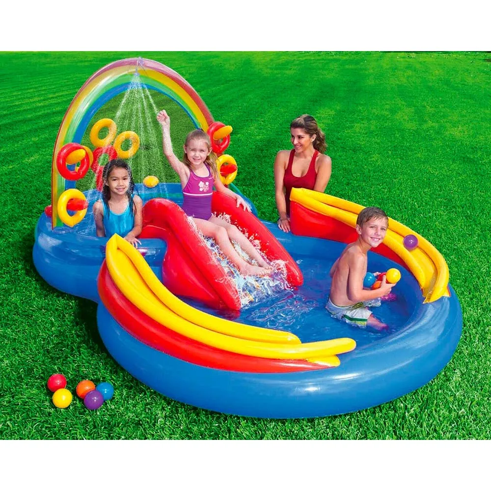 Intex Rainbow Ring aufblasbarer Pool mit Rutsche