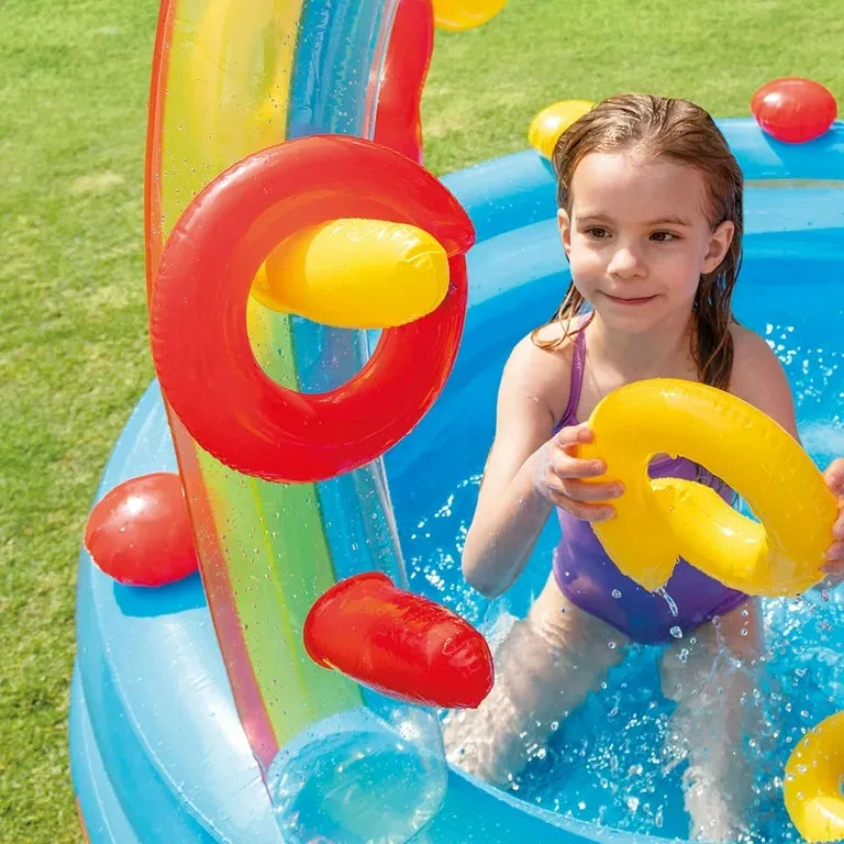 Intex Rainbow Ring aufblasbarer Pool mit Rutsche