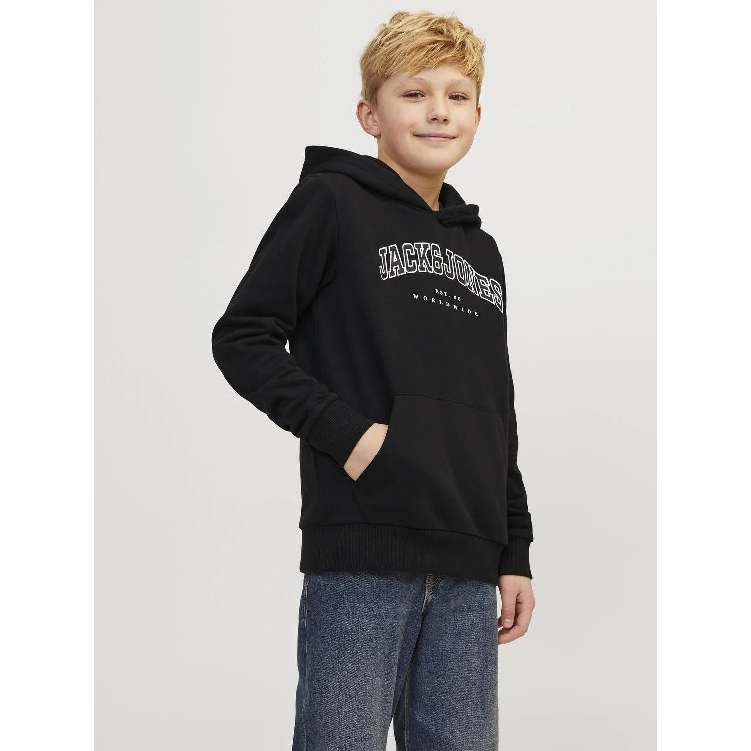 Jack & Jones Junior Schwarzer Caleb Varsity Sweat Hoodie Noos Jack Jones Junior