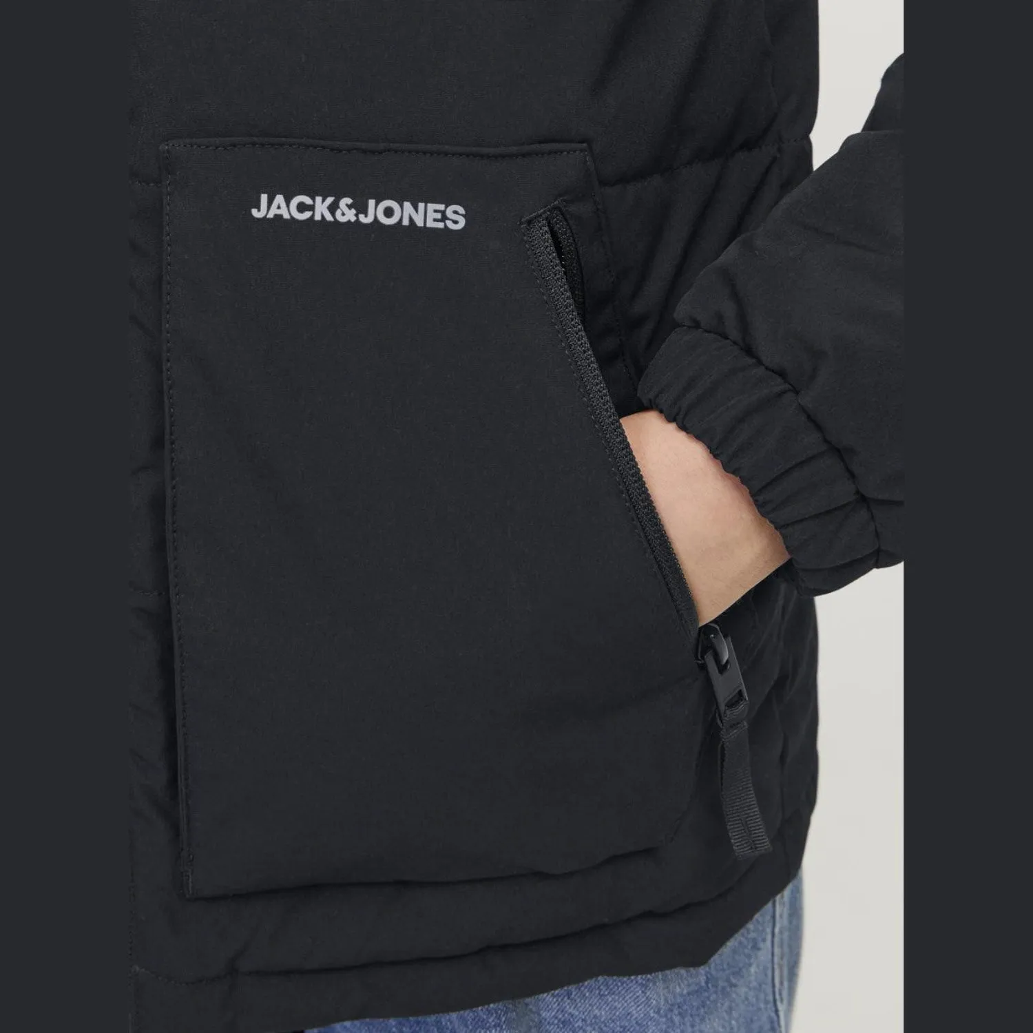 Jack & Jones Junior Schwarze Eotto Daunenjacke Jack Jones Junior