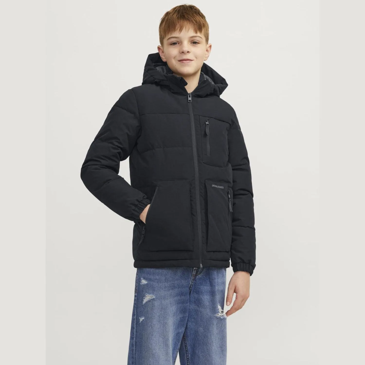 Jack & Jones Junior Schwarze Eotto Daunenjacke Jack Jones Junior