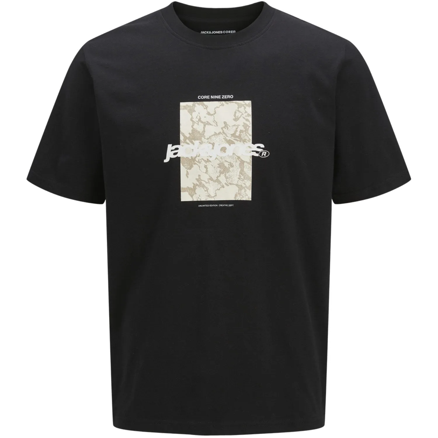 Jack & Jones Junior Schwarzes Tarmac Camo T-Shirt mit Rundhalsausschnitt Jack Jones Junior
