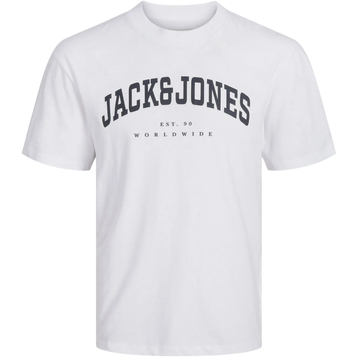 Jack & Jones Junior Weißes Caleb Varsity T-Shirt mit Rundhalsausschnitt Jack Jones Junior
