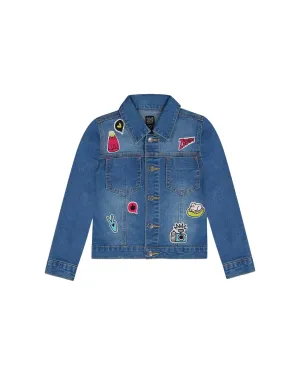 Jean Jacke mit lustigen Aufnähern Babykids_Deux-Par-Deux