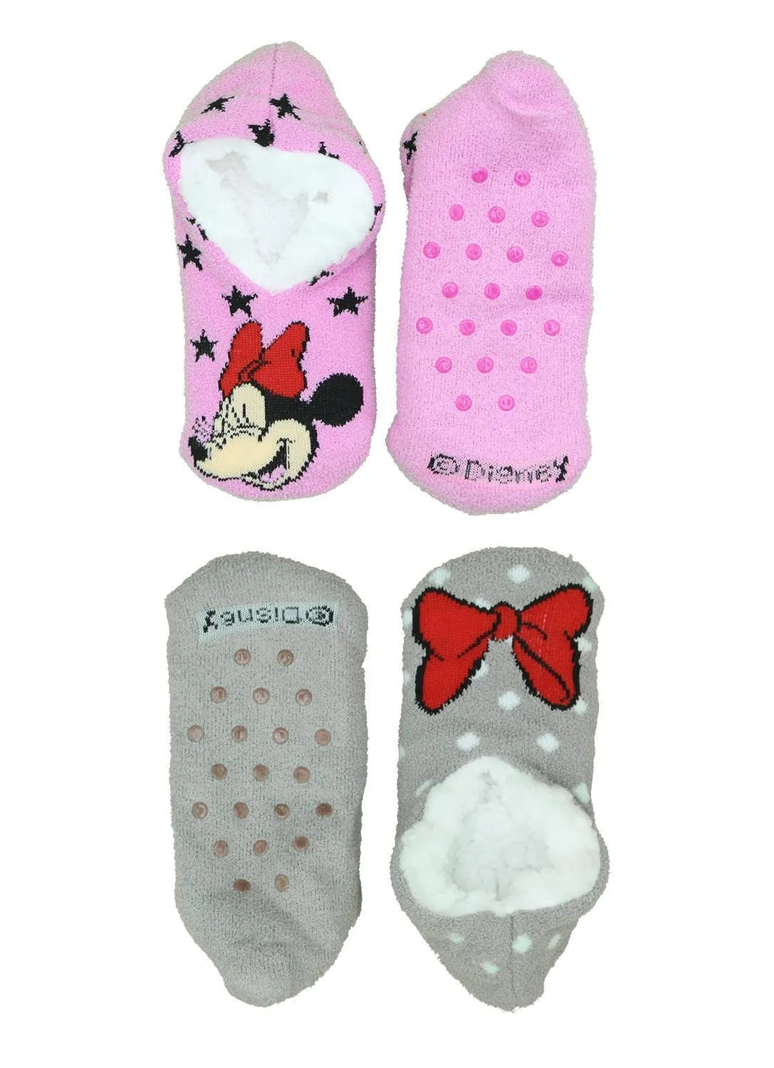 Jellifish Mädchen Minnie Mouse Hausschuhe Socken - 2er Pack Baby Kinder Jellifish Kids
