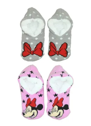 Jellifish Mädchen Minnie Mouse Hausschuhe Socken - 2er Pack Baby Kinder Jellifish Kids