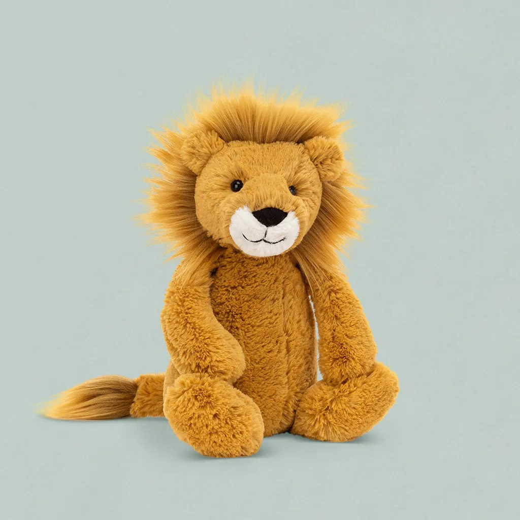 Jellycat Schüchterner Löwe Kuscheltier mit Zahnseide & Rock Magic Ausmal-Karten, Dschungel