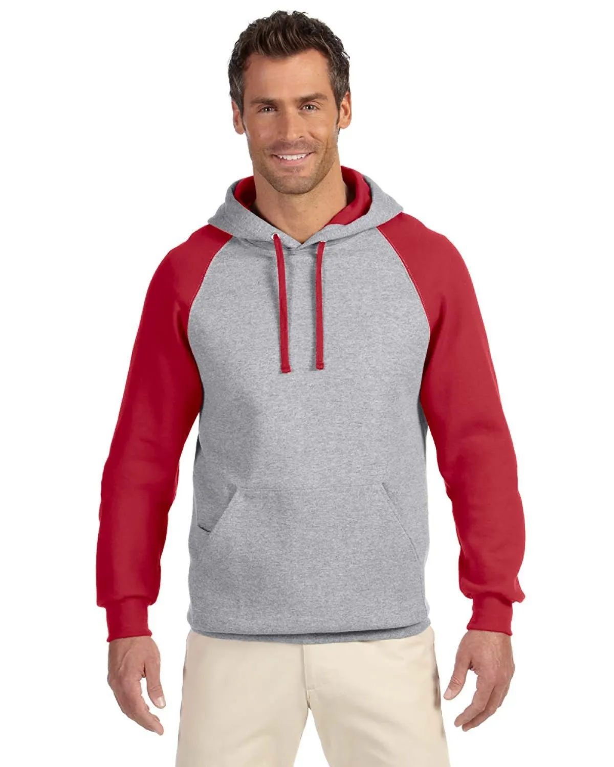 Jerzees 96CR Erwachsene NuBlend Colorblock Raglan Kapuzenpullover