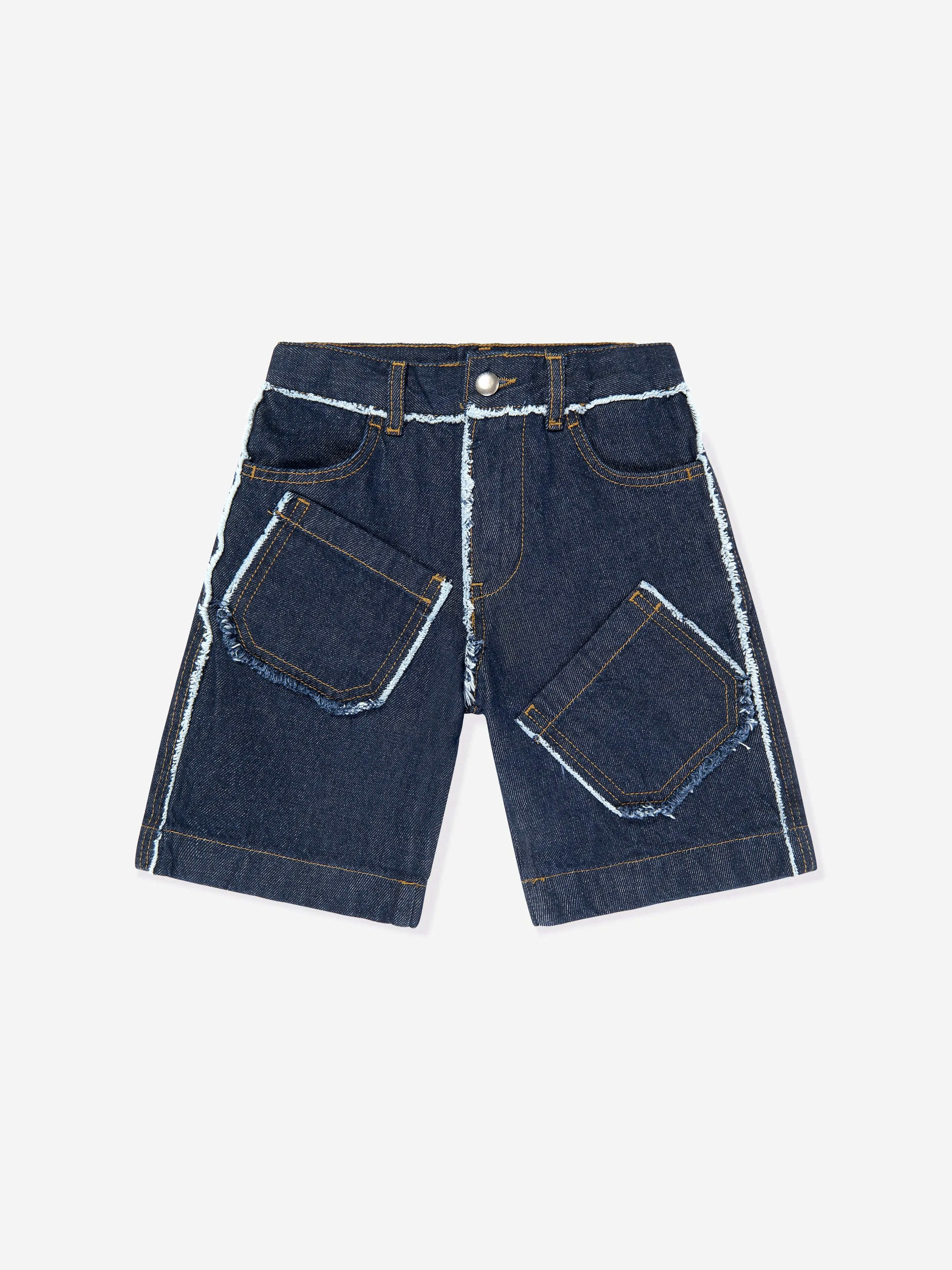 Blaue Denim-Kurzhose mit Taschen für Kinder