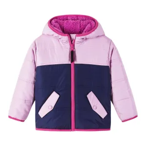 Kinder Mädchen Colorblock Sherpa Jacke | Rosa & Lila Babykids_Andy-Evan