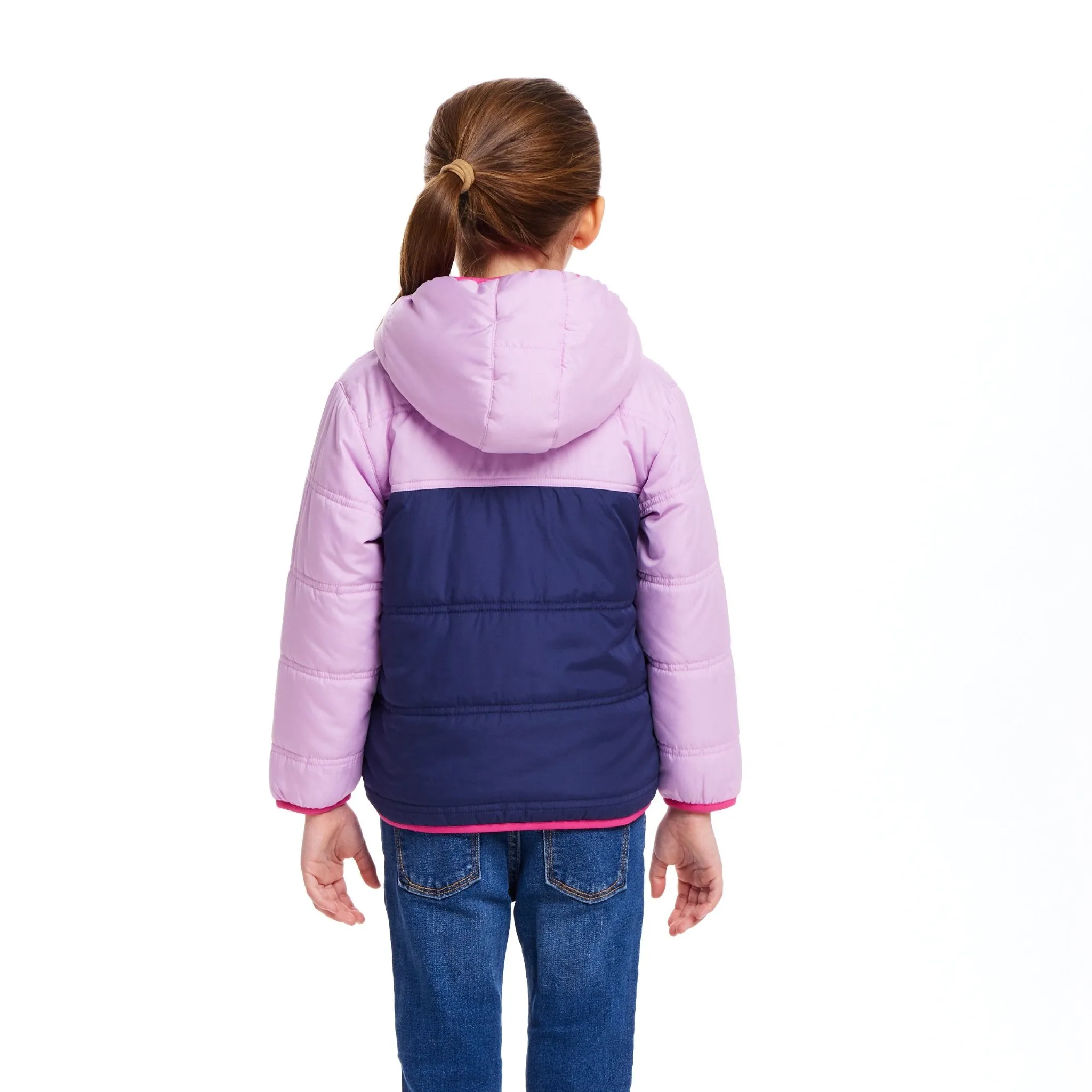 Kinder Mädchen Colorblock Sherpa Jacke | Rosa & Lila Babykids_Andy-Evan