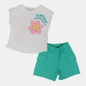 Mädchen Baumwoll-Armlos 2-teiliges Outfit-Set – Bloomin' Everyday