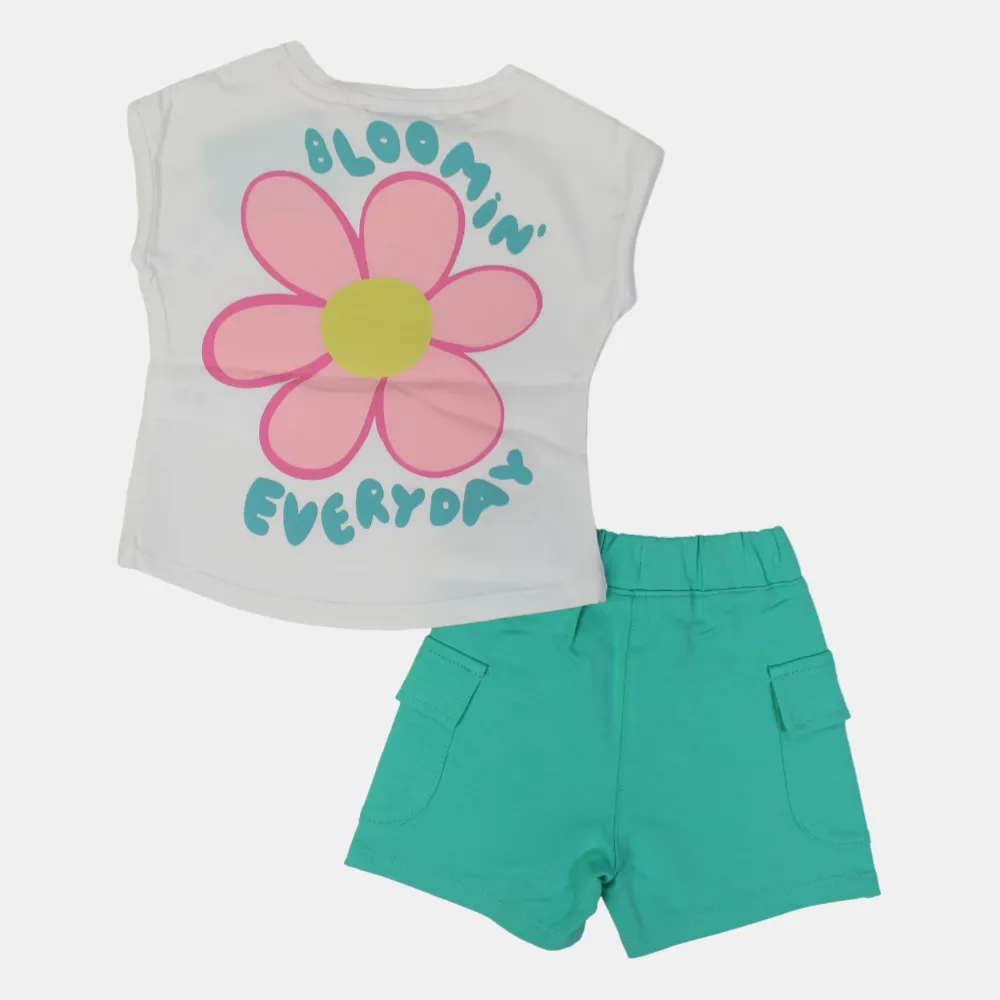 Mädchen Baumwoll-Armlos 2-teiliges Outfit-Set – Bloomin' Everyday