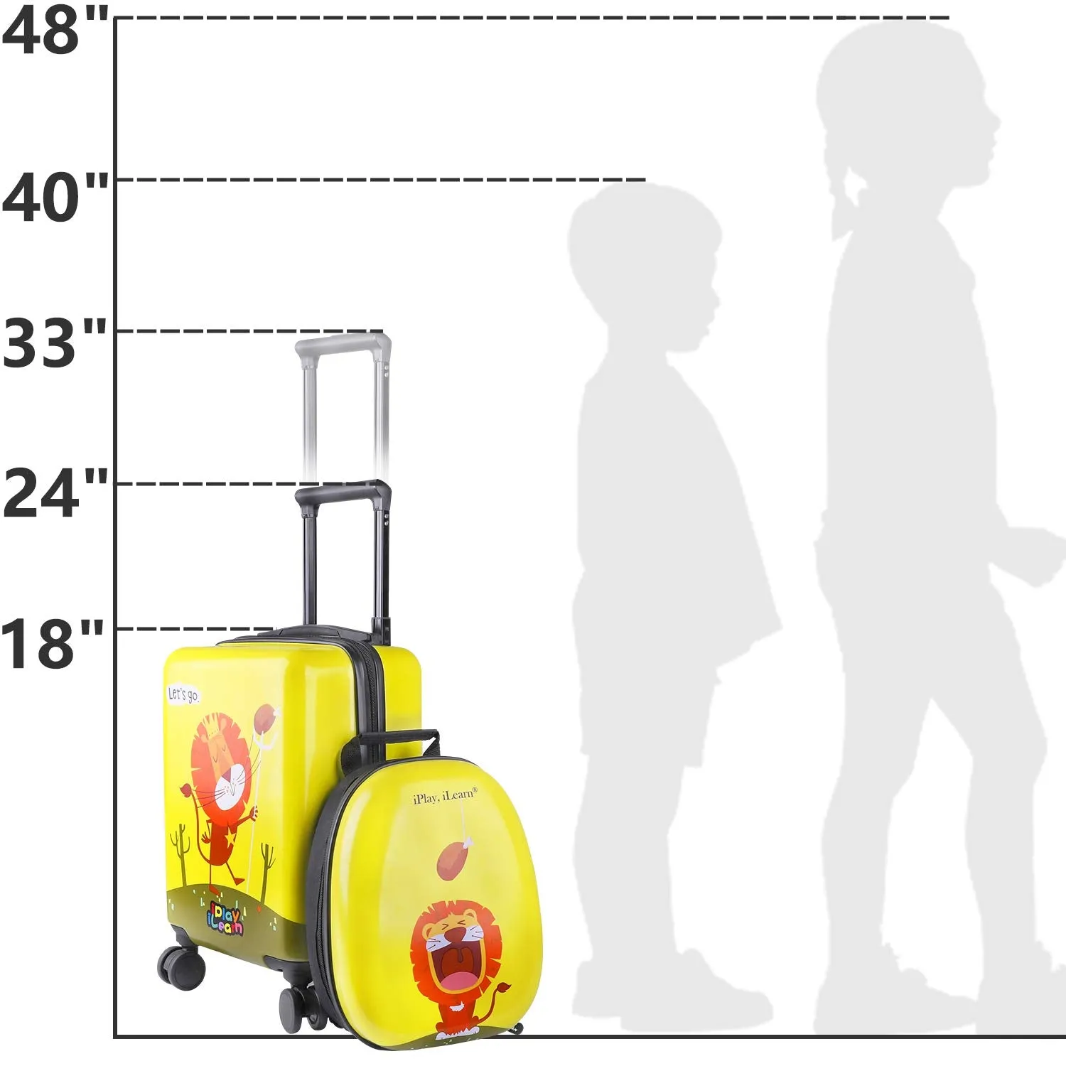 Kinder-Löwen-Gepäckset Handgepäck-Koffer mit Rucksack