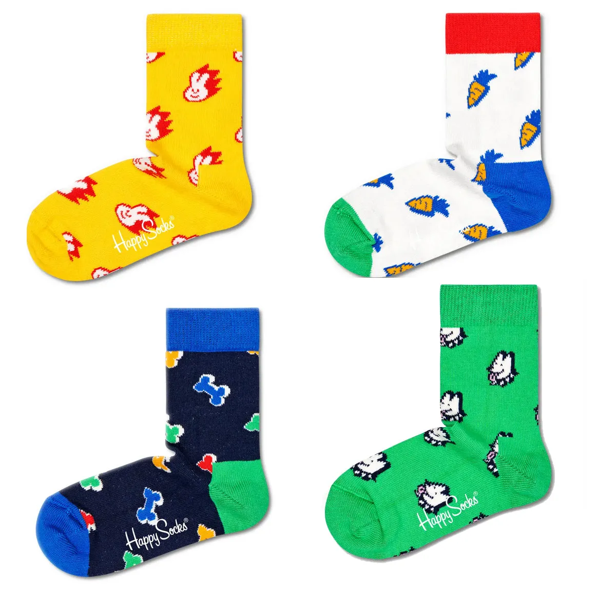 Kinder Haustier Crew Socken Geschenkset - 2 - 3 Jahre (4 Paar)