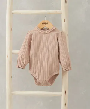 Bodysuit mit Spitzenbesatz - Rosa