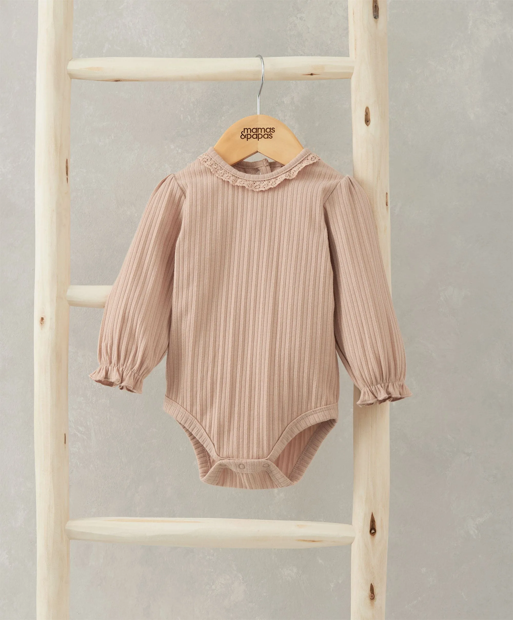 Bodysuit mit Spitzenbesatz - Rosa