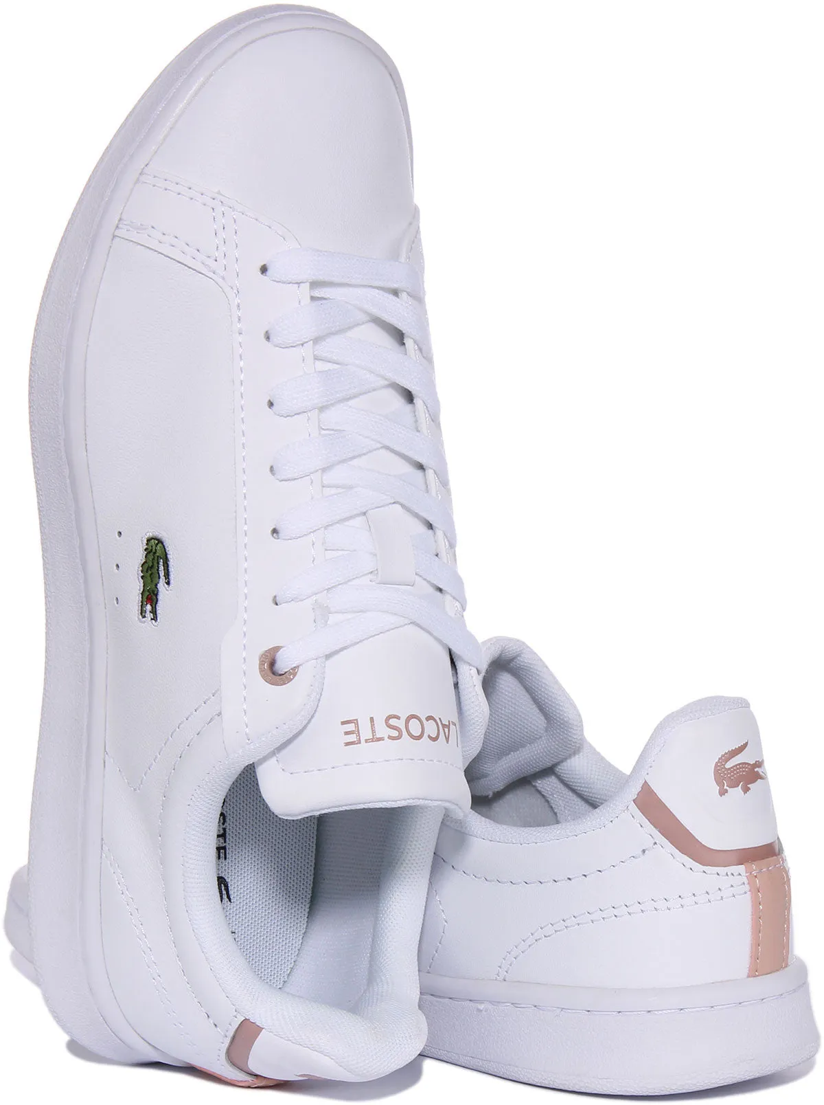 Lacoste Carnaby Pro In Weiß Rosa Damenschuhe Lacoste