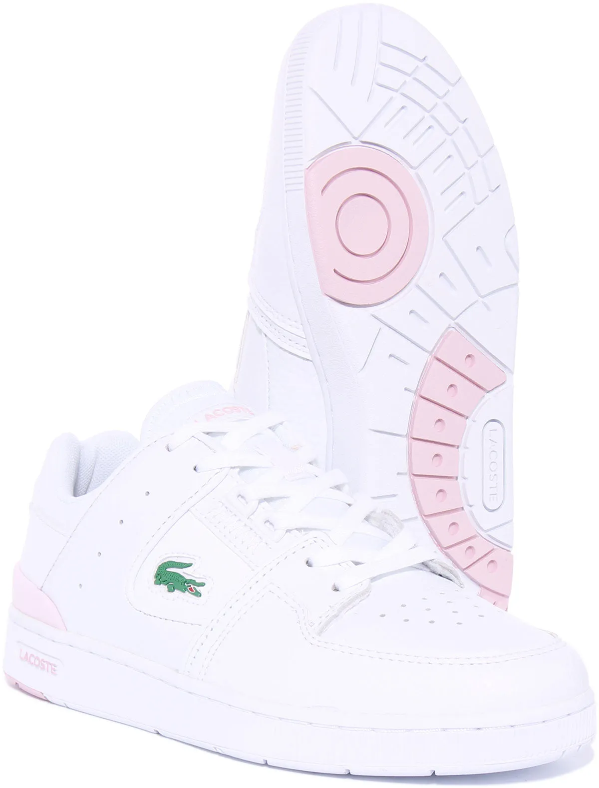 Lacoste Court Cage In Weiß Rosa Damenschuhe Lacoste
