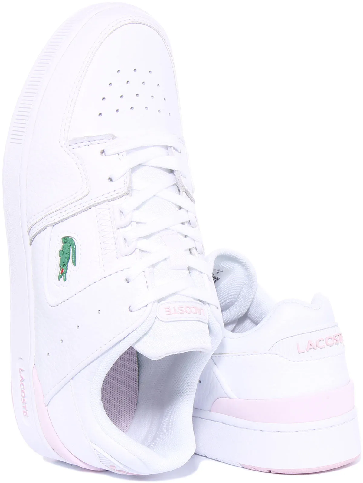 Lacoste Court Cage In Weiß Rosa Damenschuhe Lacoste