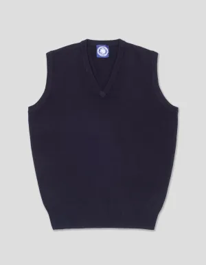 LAMBSWOOL V-AUSSCHNITT WESTE - MARINEBLAU