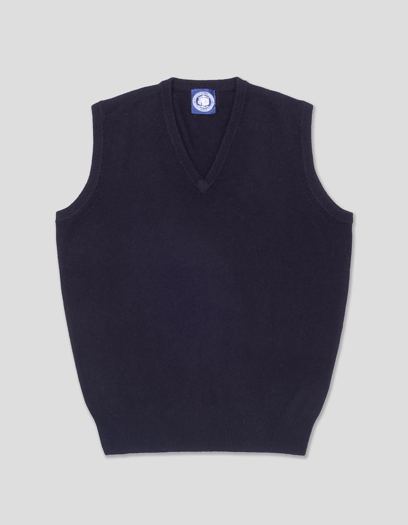 LAMBSWOOL V-AUSSCHNITT WESTE - MARINEBLAU