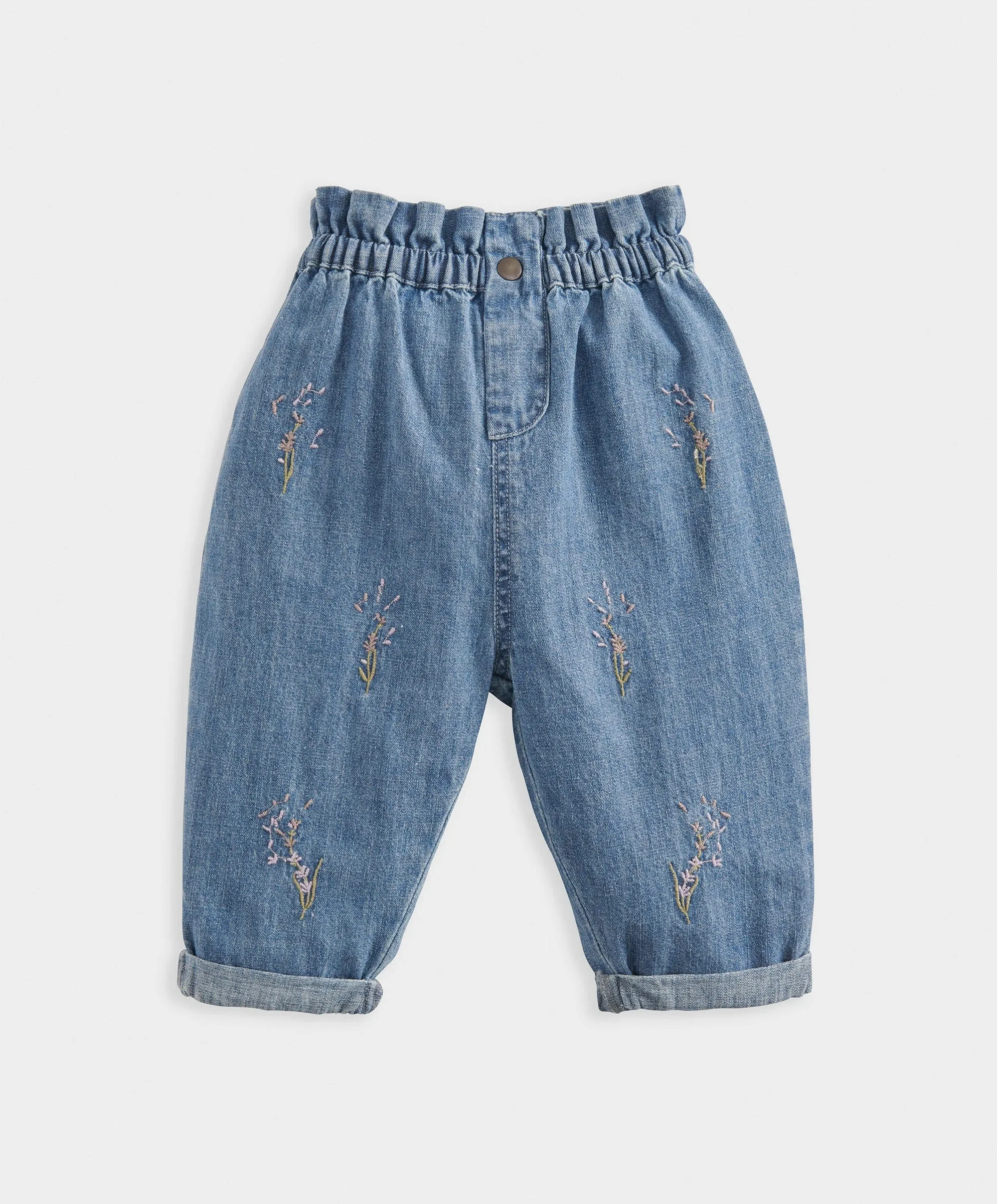 Lavendel bestickte Jeans