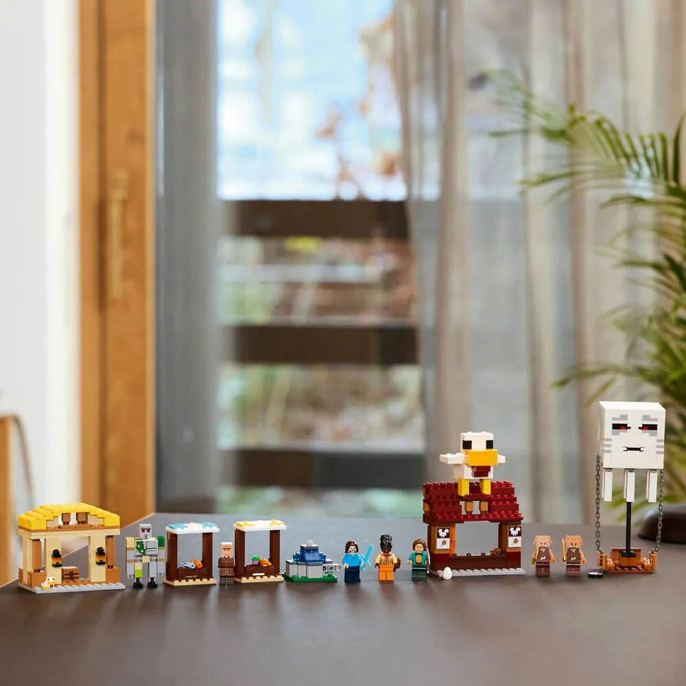 LEGO® Spielzeug LEGO® Minecraft Der Ghast-Ballon-Dorfangriff 555-teiliges Bauset (21273)