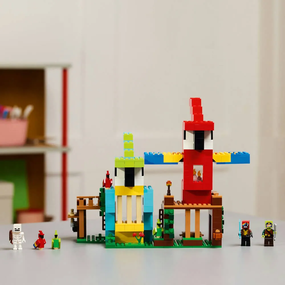 LEGO® Spielzeug LEGO® Minecraft Die Papageienhäuser Bauset mit 535 Teilen (21282)