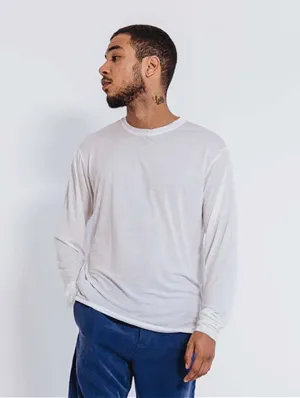 Leichtes Unisex-Lenzing-Langarmshirt | Weiß