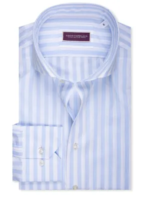 Leinen-Mix Barstripe Hemd Blau