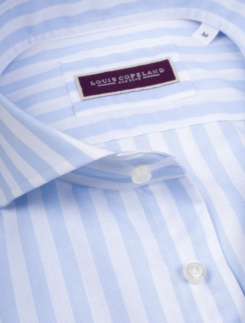 Leinen-Mix Barstripe Hemd Blau