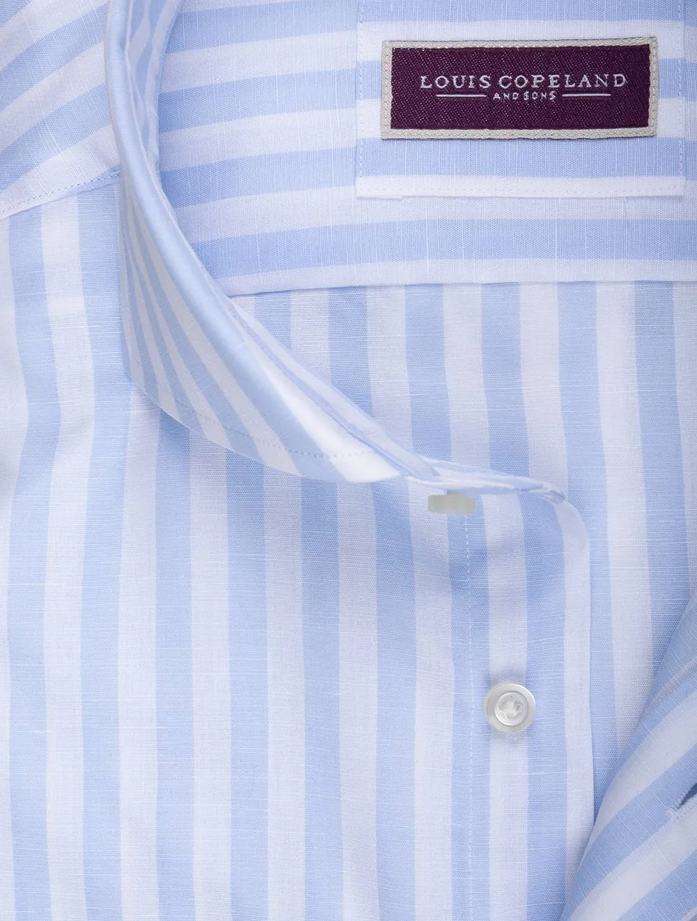 Leinen-Mix Barstripe Hemd Blau