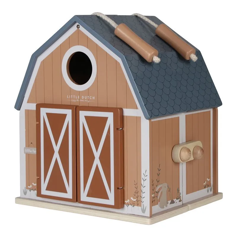 Little Dutch: Holz-Puppenhaus Spielscheune mit Figuren - Kleine Farm